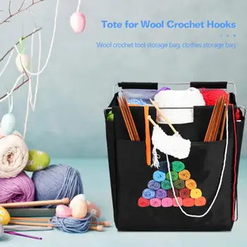 

Portable Knitting Storage Bag Foldable DIY Yarn Thread Tote Crochet Hooks Organizer Dustproof Knitting Sewing Tool Storage Bag