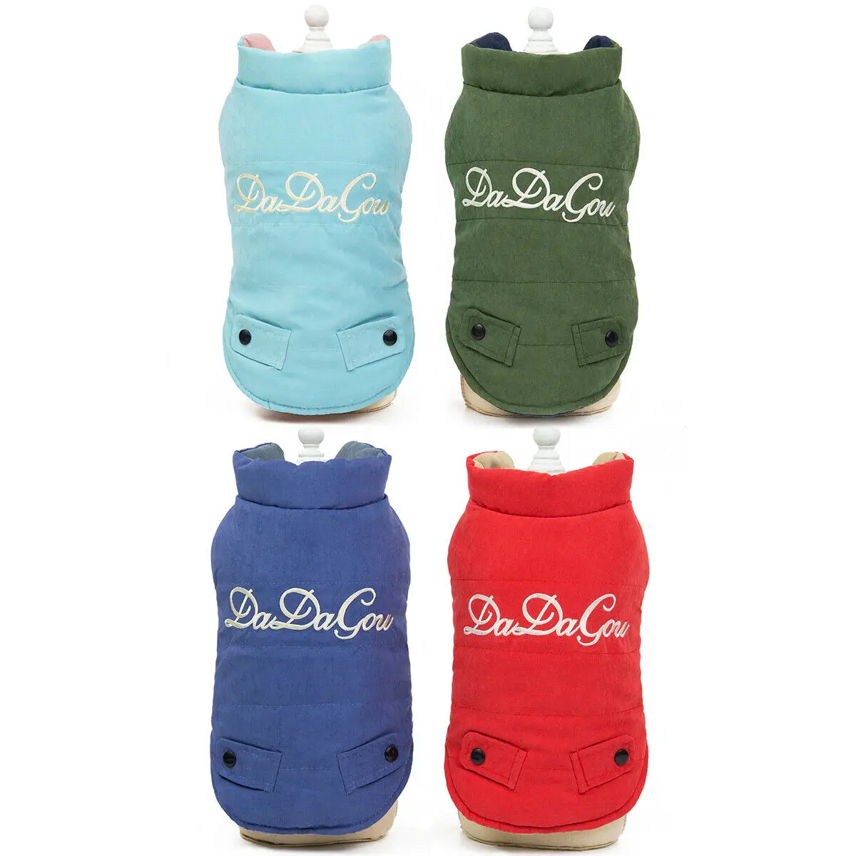 

Embroidered cotton Pet Dog Puppy sided Vest Jacket Clothes Warm Winter Dog Cloth