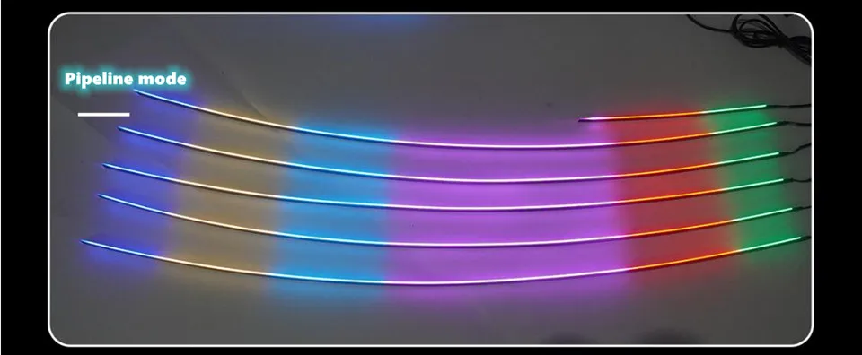 18 In 1 Symphony Streamer Auto Umgebungslichter Innen LED Acryl Streifen Licht RGB 64 Farbe Dekoration Atmosphäre Lampe APP Fernbedienung – Detail 24