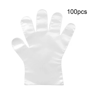 

100 Pcs/bag Kids Disposable Clear Gloves PE Transparent Sanitary Single Use Non-slip Gloves for Restaurant School