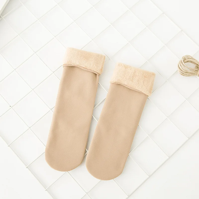 Зимние женские теплые шерстяные кашемировые зимние носки Wamer, бесшовное бархатное сапоги, мужские носки для сна - Цвет: 2