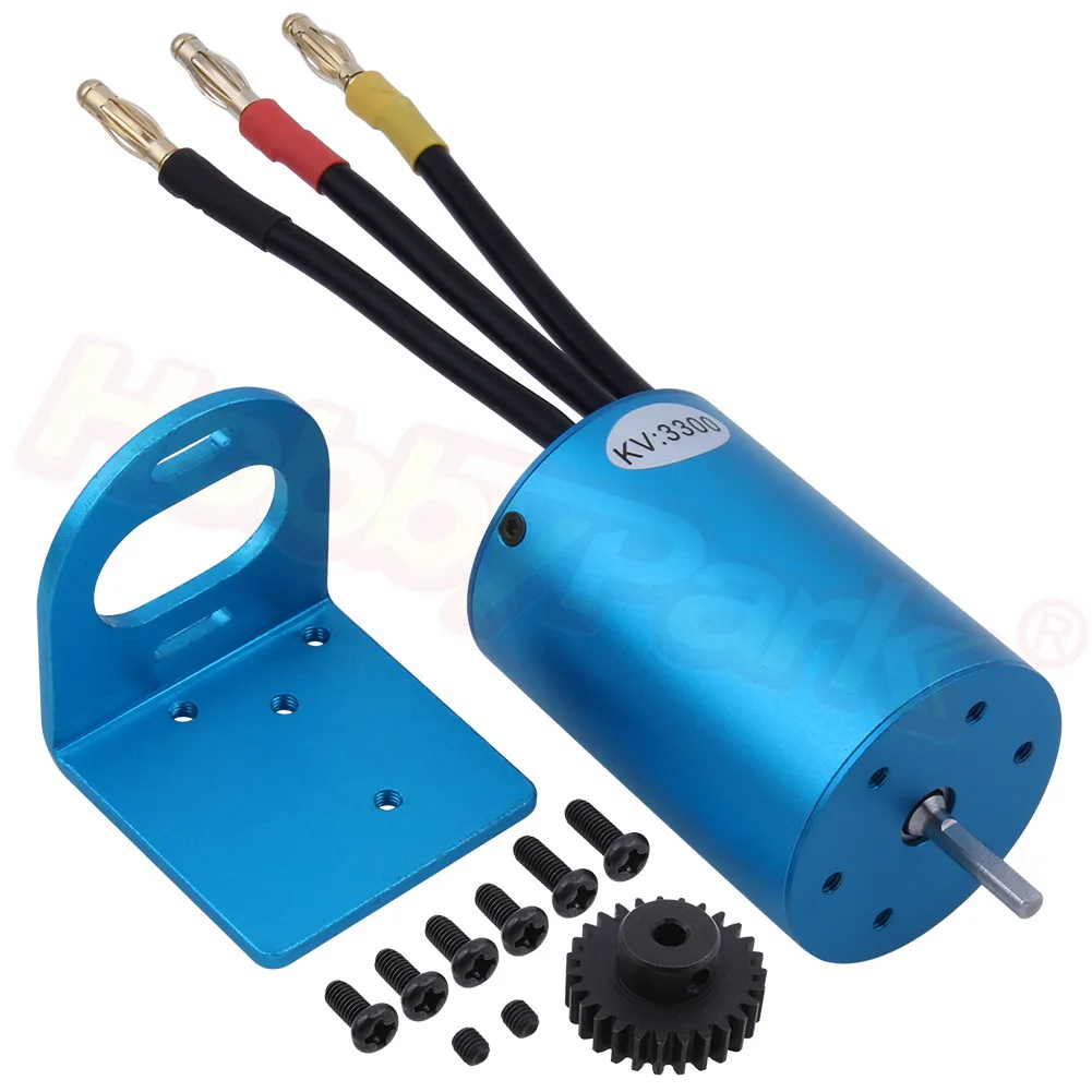 

540 Brushless Motor 3300KV and Motor Mount Plate with 42T Pinion Gear for WLtoys A959B A959-B A969B A969-B A979B 1/18 RC Car