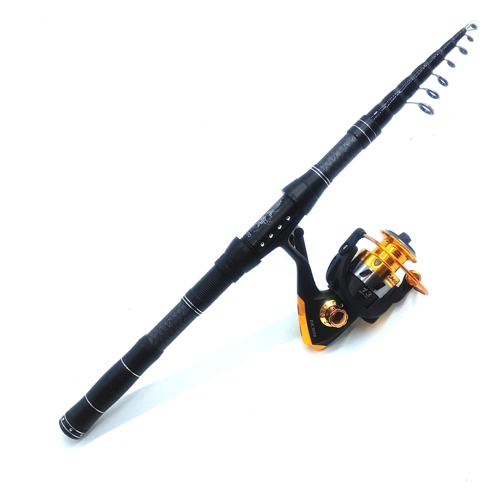 fishing rod with reel bait lure set line bag 1.8-3m rod combo short hard travel rod boat rock spinning stick for bass carp pike