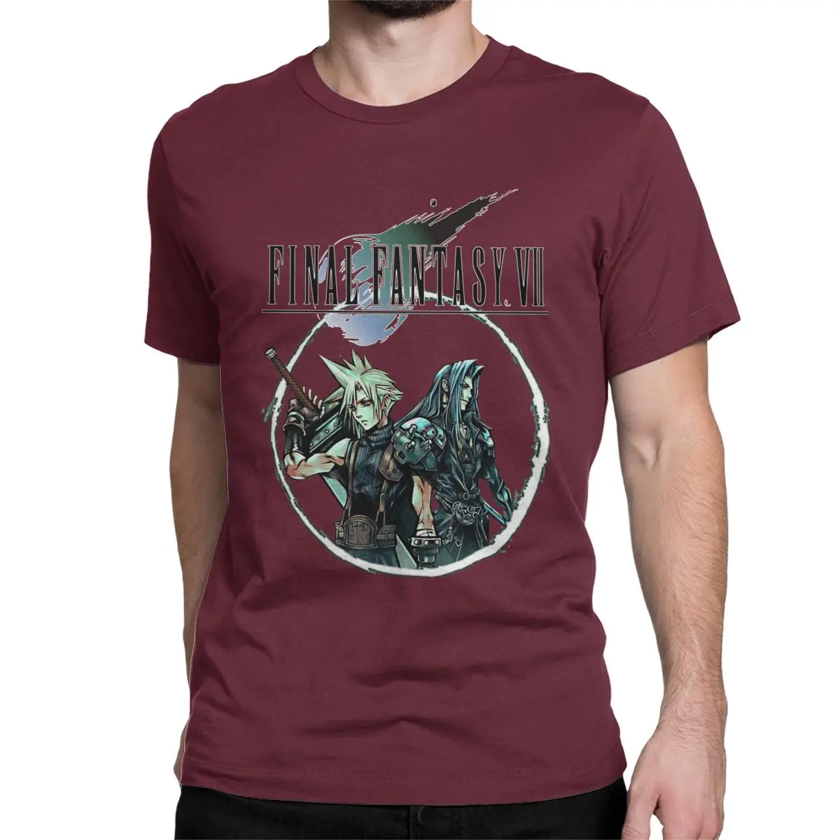 Men's Final Fantasy VII Cloud Sephiroth T Shirts Pure Cotton