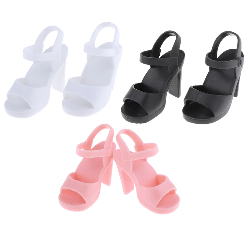 Fashion Doll Shoes Jelly Sandals Summer Outfit for 1/4 BJD DOD SD DD Dolls Casual Wear, Plastic - Pink/White/Black Optional