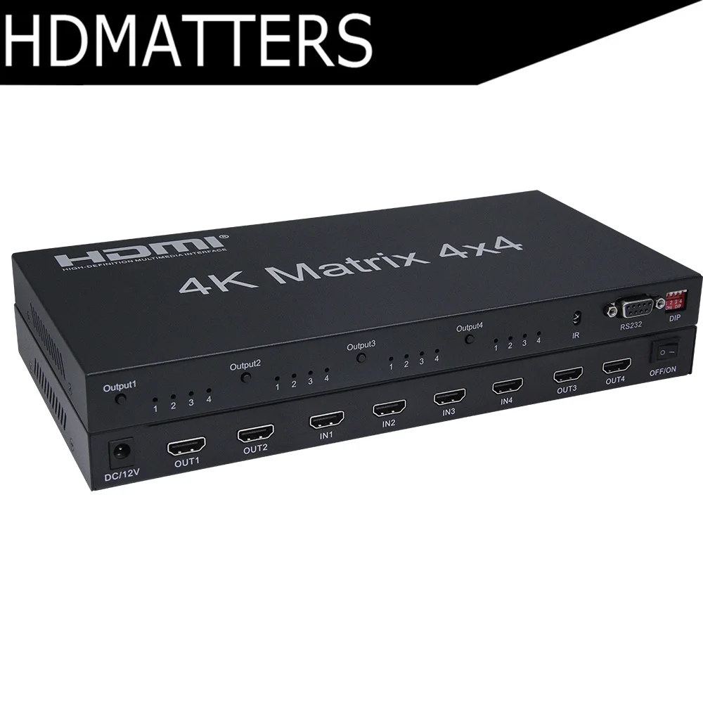 4k HDMI матрица 4X4 HDMI 4X4 матричный переключатель разветвитель коробка 4 в 4 выход 4K X 2K HDCP 1,4 с управлением EDID& RS232