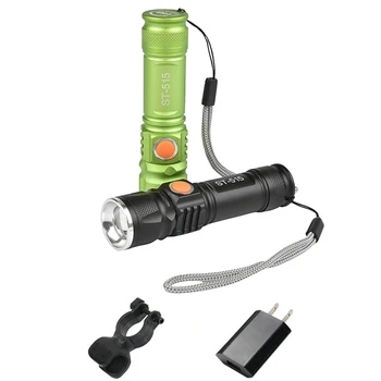 

camping most powerful flashlight usb charge zoomble torch flashlight with Built-in 18650 battery XML- t6 waterproof linterna