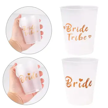 

PATIMATE Plastic Water Cup Bride To Be Wedding Bachelorette Party Decoration Bridal Shower Hen Party Supplies Bride Tribe Cup
