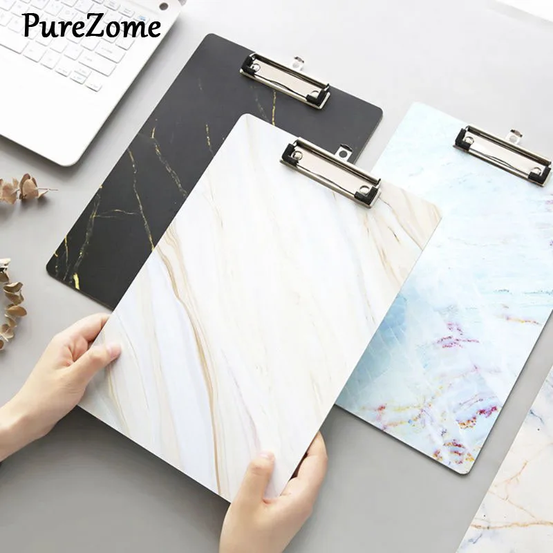 

A4 Marble Clipboard Writing Pad File Folders Board Clip Document Holder School Office Stationery Supplies