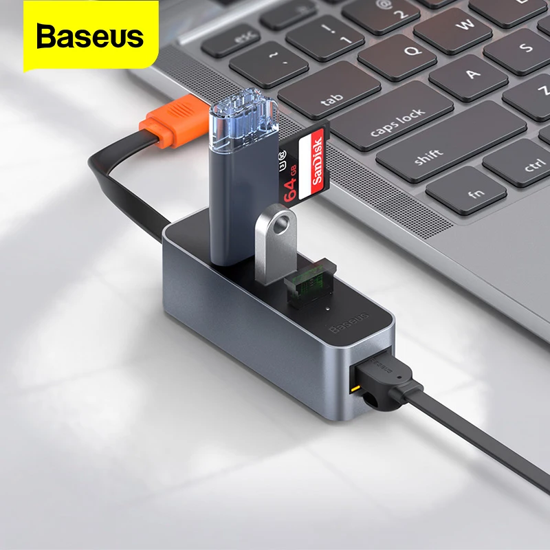 

Baseus USB 3.0 HUB USB A To RJ45 Lan Adapter Multi USB3 USB 3.0 3 0 HUB Converter Dock USB Splitter Hab For Dell Laptop Notebook