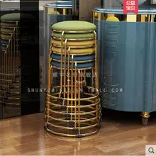 Титановая Золотая Модная креативная простая скамейка Бытовая маленькая круглая скамейка обеденная скамейка складной Макияж Красота офисная скамейка