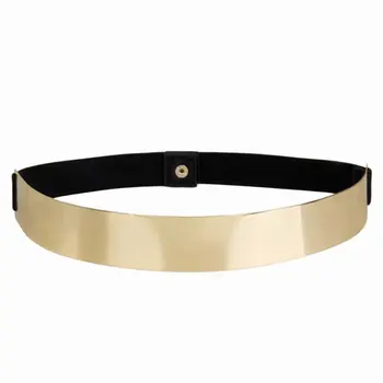 

Sexy Women Elastic Mirror Metal Waist Belt Metallic Bling Gold Plate Wide Band For Women Female Dress Accessories Decoration