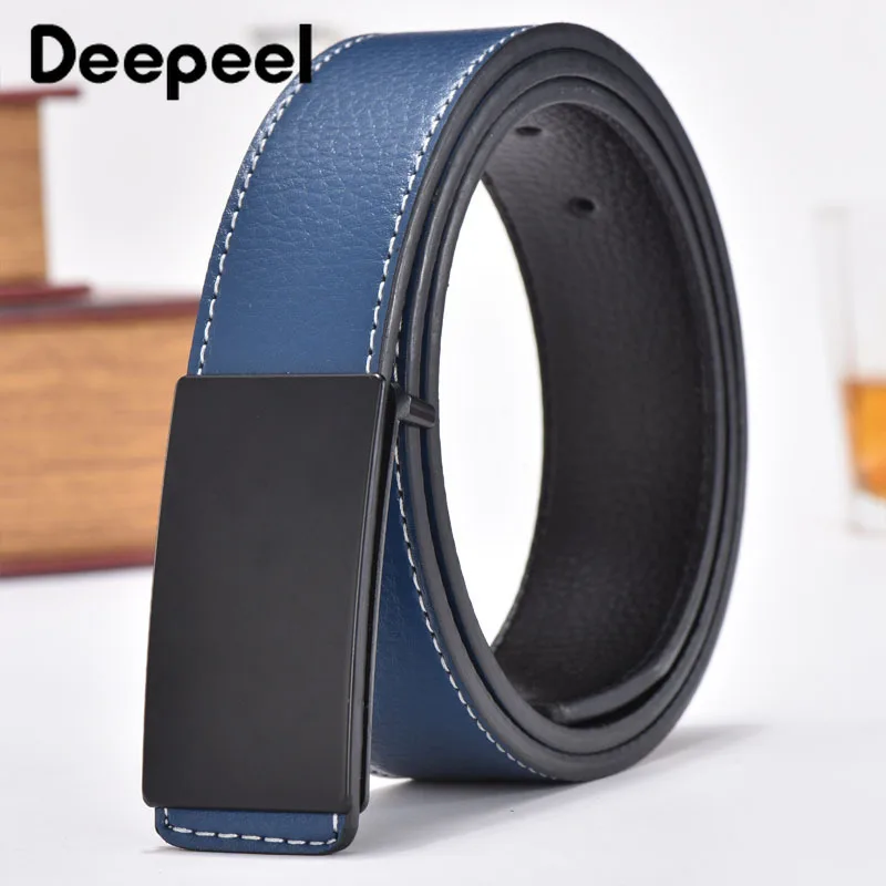 Deepeel 1 шт. 3,7 см* 105 см-125 см унисекс гладкий ремень с пряжкой роскошный качественный дизайнерский ремень кожаный повседневный деловой Повседневный ремень YK724