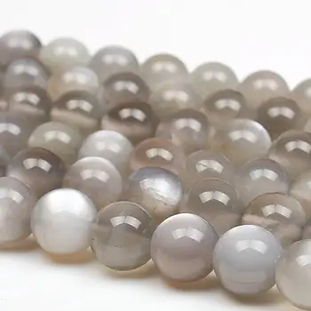 

Natural Round Gray Moonstone Gemstone Loose Beads 6 8 10 12 mm For Necklace Bracelet DIY Jewelry Making 15inch Strand