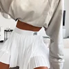 Waatfaak White Pleated Skirt Short Woman Elastic Waist Mini Skirts Sexy Mircro Summer Embroidery Mini Tennis Skirt New Preppy ► Photo 2/6