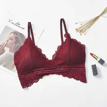 KFashion кружевной жаккард сексуальный обернутый грудь сплошной цвет без стального кольца Ice Silk Camisole новейший