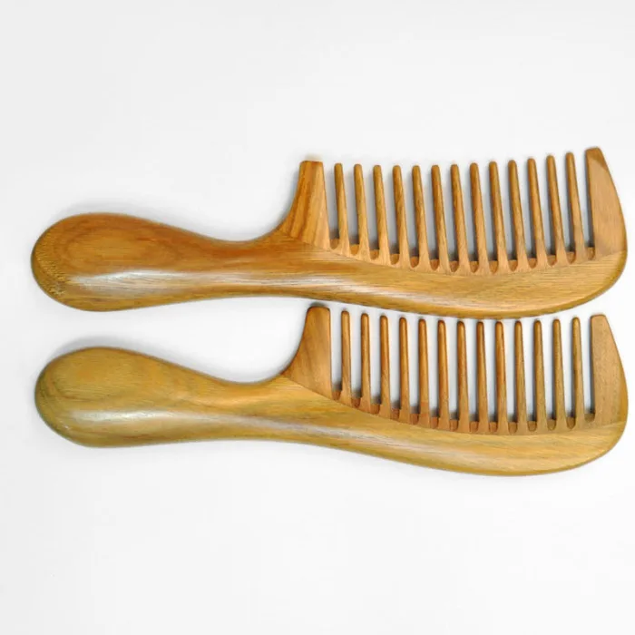 Handicraft Wooden Round Handle Sandal Hair Combs Natural Sandalwood Fine Comb Anti-Static Care MP789