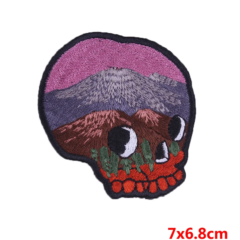 PE2788CT Prajna DIY железные нашивки для одежды панк череп нашивка для одежды вышитые нашивки на одежду значки-наклейки нашивка с буквами - Цвет: PE2788CT