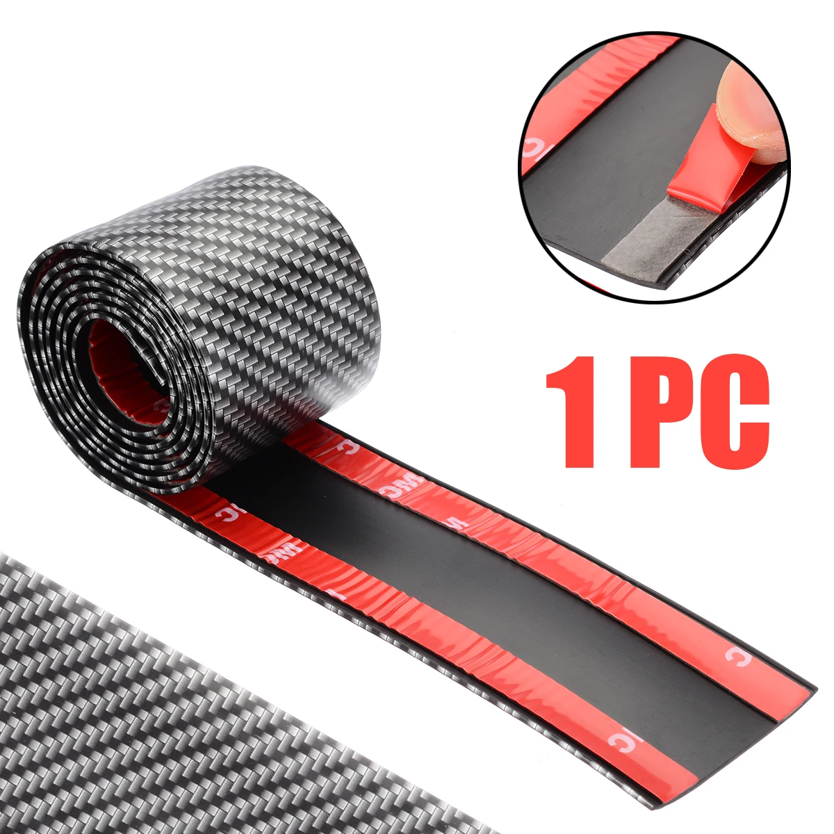 1M Car Carbon Fiber Style Rubber Car Door Sill Protector Edge Guard Strip For Toyota For BMW For Audi Accessories