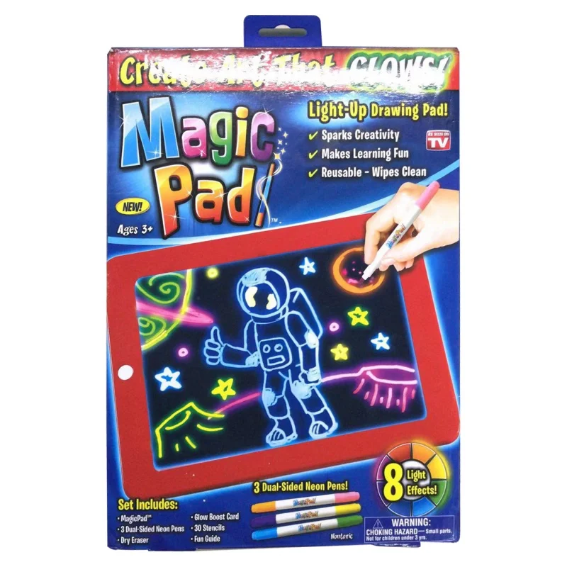 3D Magic Pad LED Writing Board Art Board With Pen Brush For Boys Girls Birthday Toy Gifts