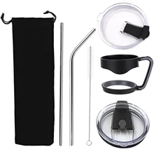 Behogar 1 штук ручка+ 1 шт. Герметичная крышка+ 1 шт. крышка с соломинкой+ 2 шт. Соломинки+ 1 шт. чистящая щетка+ 1 шт. мешочек для чашек Yeti 30 унций