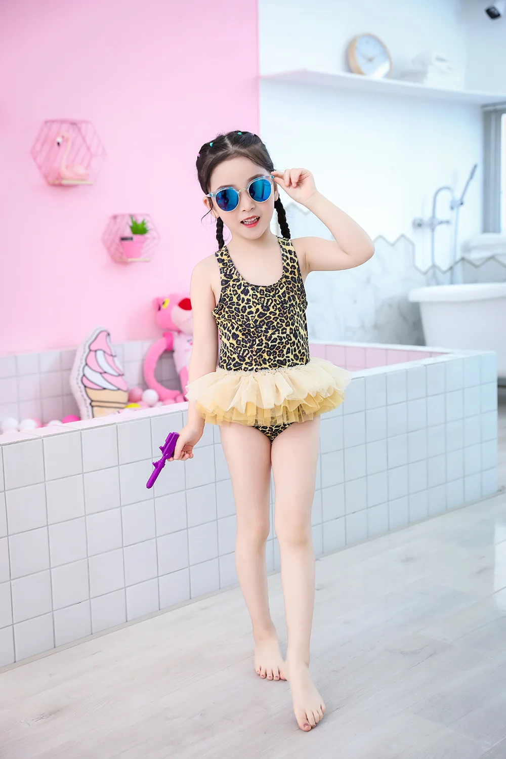 Летний купальник для девочек, ins, европейский и американский купальник для малышей,, Весенняя сетчатая юбка-пачка для путешествий, цельная