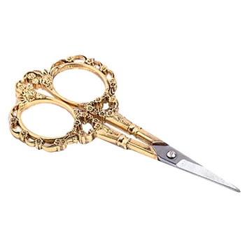 

ABVP 1Pc Gold Premium Manicure Scissors Multi-Purpose Stainless Steel Cuticle Pedicure Beauty Grooming Kit for Nail, Eyebrow, Ey