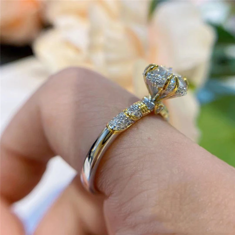 D VVS1 Moissanite Crown Ring With GRA Certificate S925 Silver 1 Carat Wedding Party Woman Jewelry Gift 6 D VVS1 Moissanite Crown Ring With GRA Certificate S925 Silver 1 Carat Wedding Party Woman Jewelry Gift 6