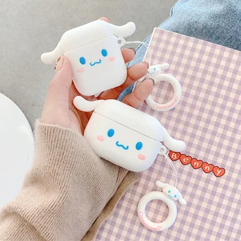 

For AirPods Case Cute Cartoon Kawaii Dog Earphone Case For Airpods 3 Soft Protect Cover with Finger Ring Strap