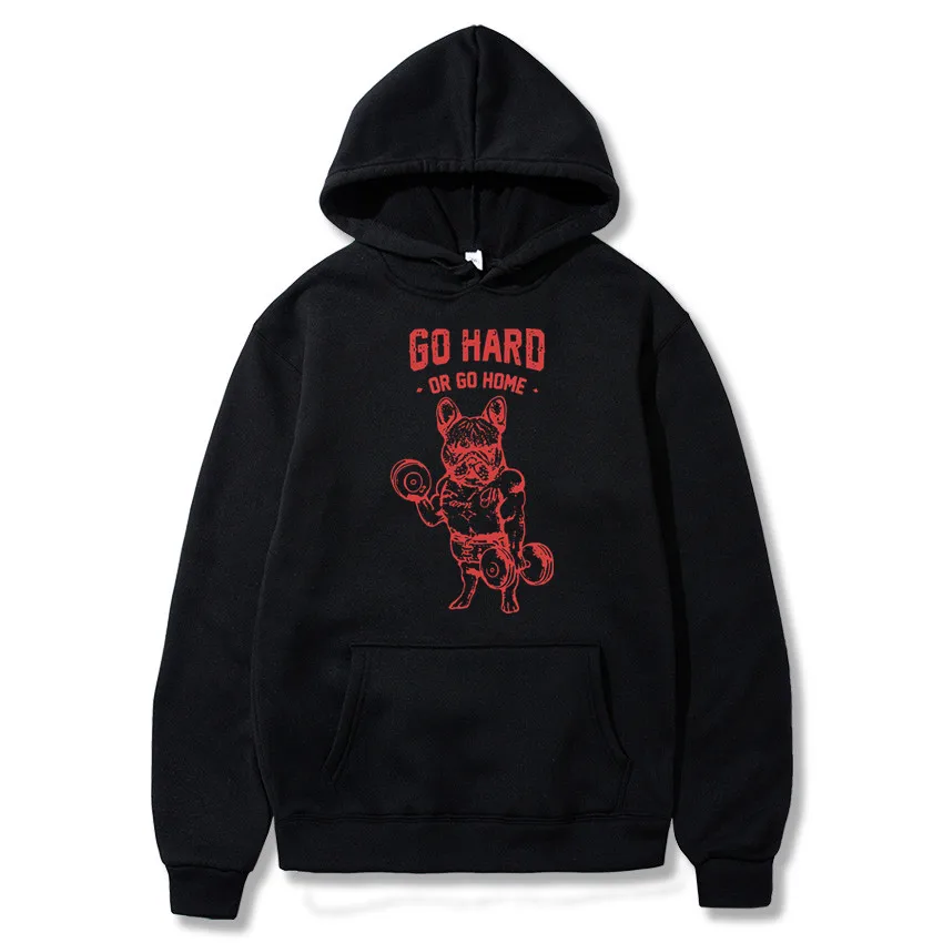

Hoodies Men suprem Fashion Pug Squat Exercise Hard Design Mens Brand Solid Color hooded Hoodie Sweatshirt Slim Fit Men Hoody