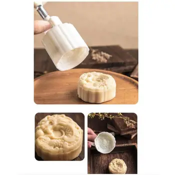 

50g Mooncake Mold 3D Chinese Dragon Design Cookie Stamp DIY Moon Cake Mold 91AD