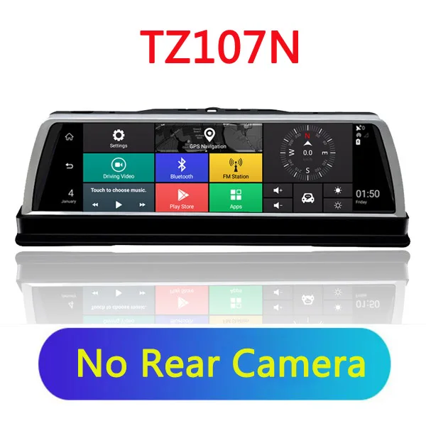 TZ107N WHEXUNE 4-канальный Автомобильный видеорегистратор Dashcam 4G ADAS Android 1" центральная консоль зеркало gps WiFi FHD 1080P задний объектив видео рекордер - Название цвета: TZ107N