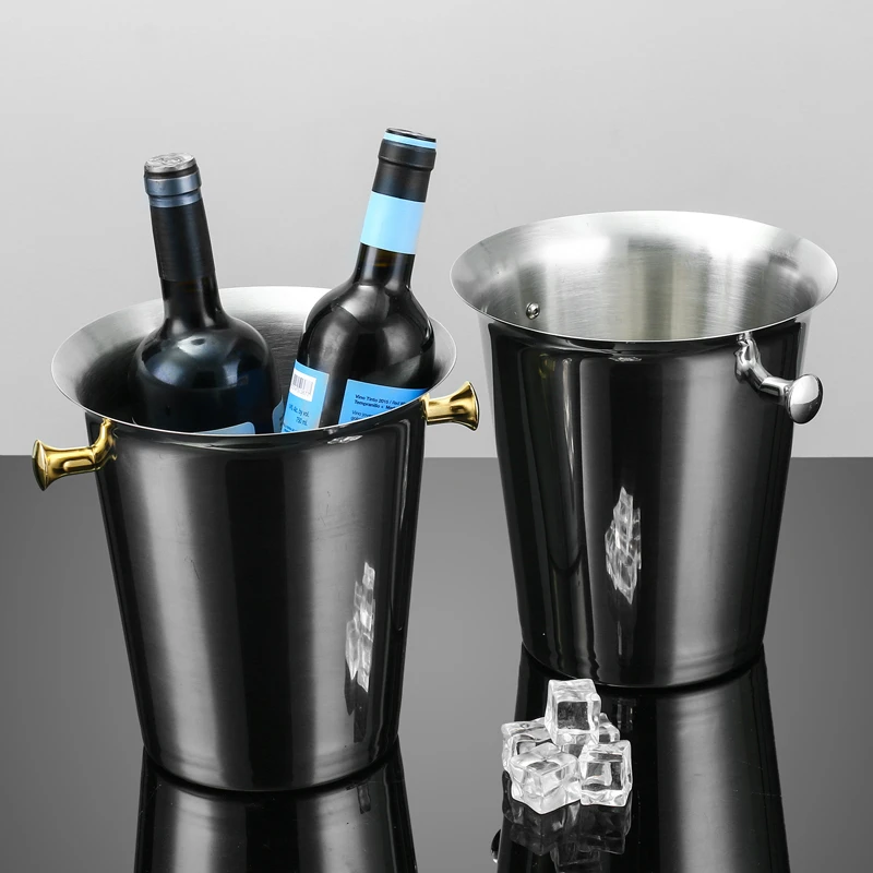1L-7L Stainless Steel Ice Bucket Wine Champagne Wine Chiller Bottle Cooler Champagne Beer Chiller Ice Barrel Bar Tool
