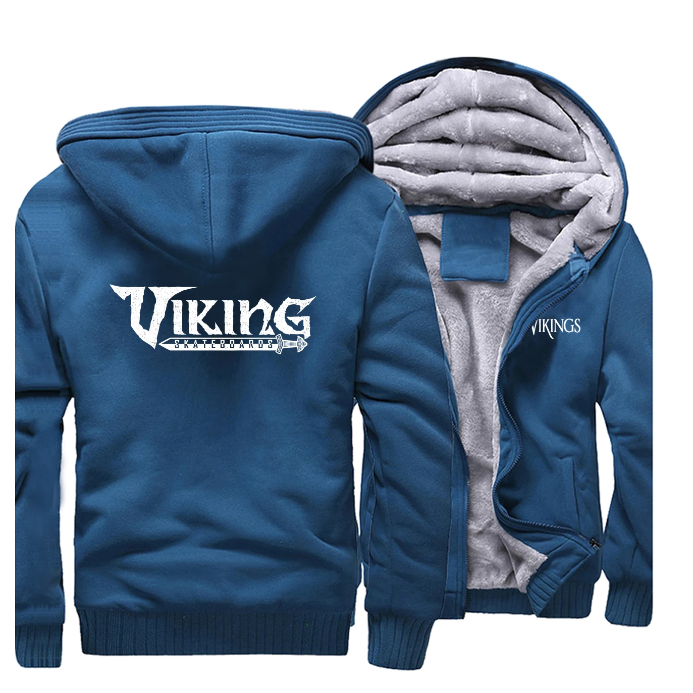 Odin Vikings, забавные плотные толстовки, Повседневная Толстовка, зимняя мужская толстовка с капюшоном реглан, высокое качество, мужская куртка, модная уличная одежда - Цвет: Lake Blue 1