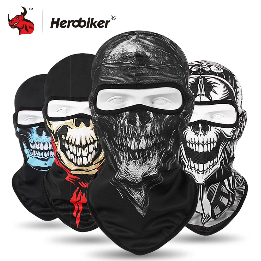 

HEROBIKER 2020 New Balaclava Motorcycle Face Mask Lycra Moto Biker Wind Cap Ski Mask Stopper Windproof Motorcycle Mask