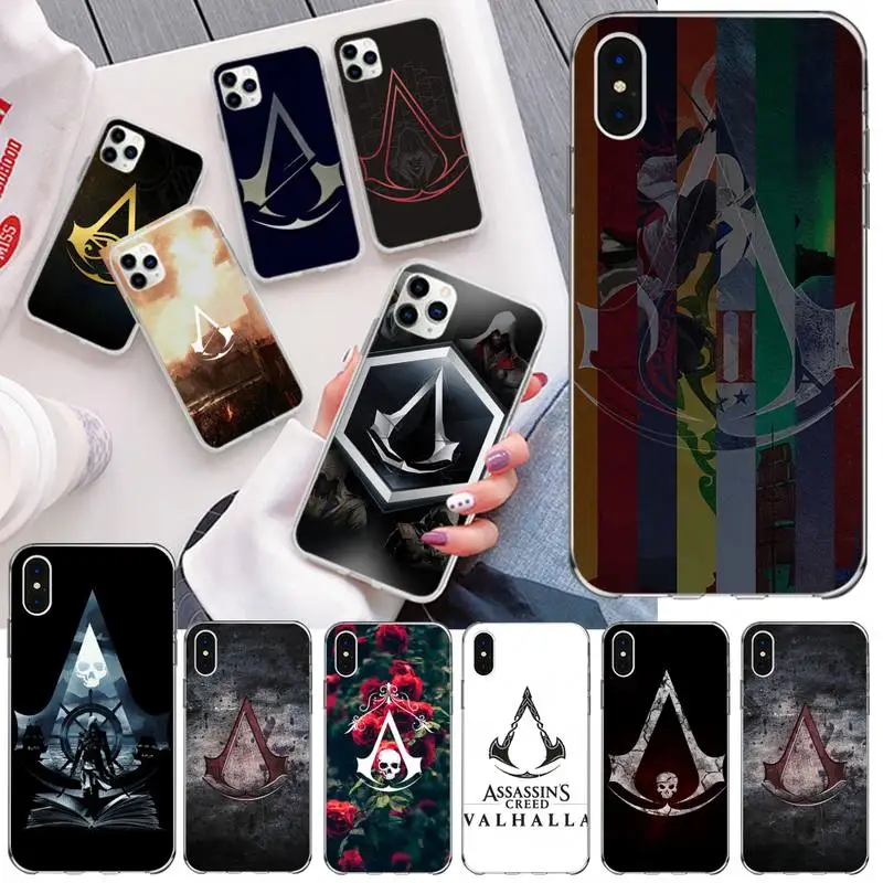 

HPCHCJHM Assassin's Creed Logo TPU black Phone Case Cover Hull for iPhone 11 pro XS MAX 8 7 6 6S Plus X 5S SE 2020 XR cover