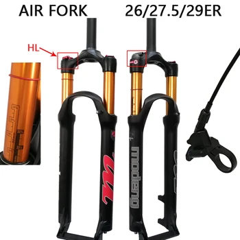 

Mountain bicycle Fork 26in 27.5in 29 inch Gold Pipe Travel suspension fork air damping front fork remote and m