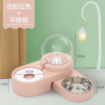 

Stainless Steel Dog Bowl Feeder Water Bottle Auto Dog Accessories Food Container Puppy with Stand Dla Psa Pet Products XX50DF