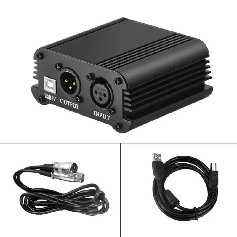 Источник фантомного питания 48 В с USB-кабелем микрофонный кабель для