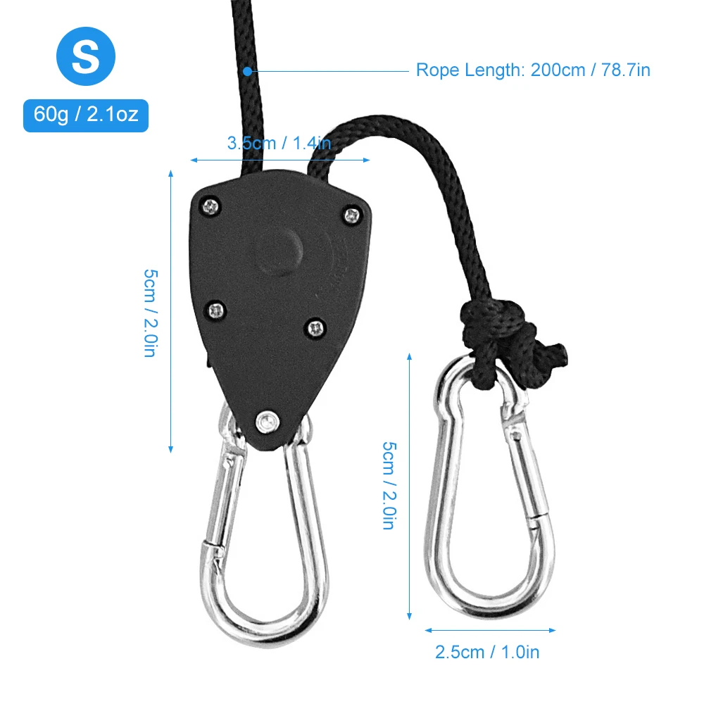 Pulley Ratchets Heavy Duty Rope Clip Hanger 4pcs/2pc For Kayak And Canoe Boat Rope Lock Tie Down Strap