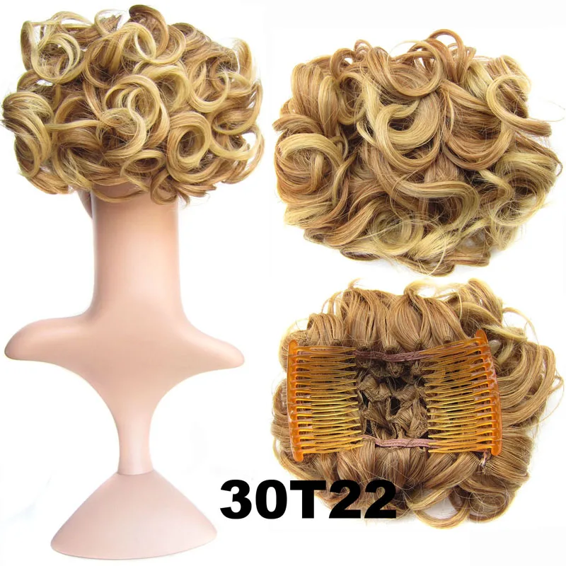 1 шт синтетические большие волосы грязный Updo женские элегантные натуральные волнистые резинки шиньон лоток конский хвост шиньоны - Цвет: 30T22