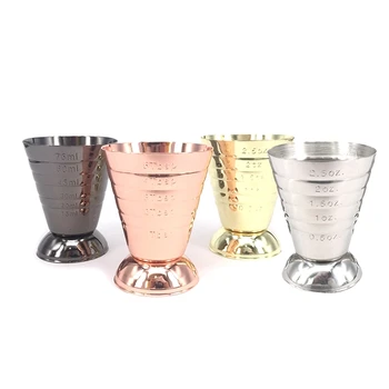 

4Pcs 75Ml Measuring Shot Cup Ounce Jigger Bar Cocktail Drink Mixer Liquor Measuring Cup Mojito Measure Coffee Mug