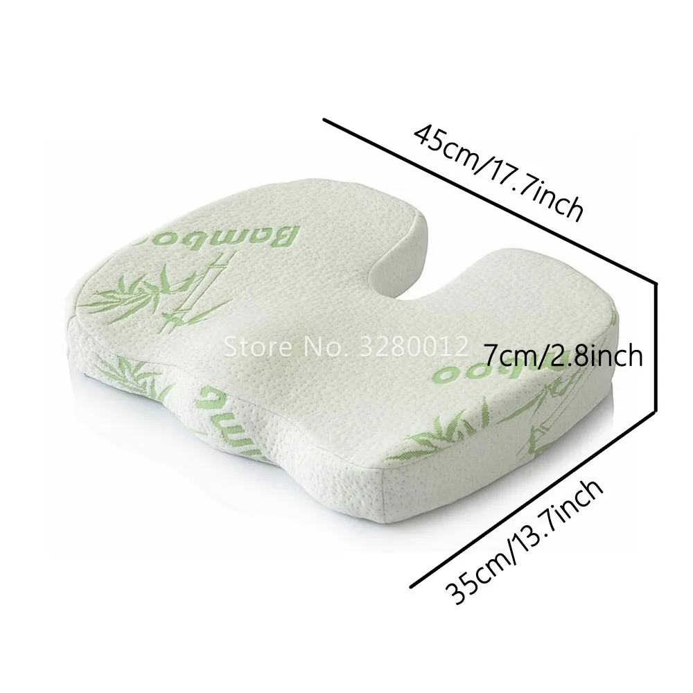 Bamboo Fiber Seat Cushion Coccyx Orthopedic Memory Foam Seat
