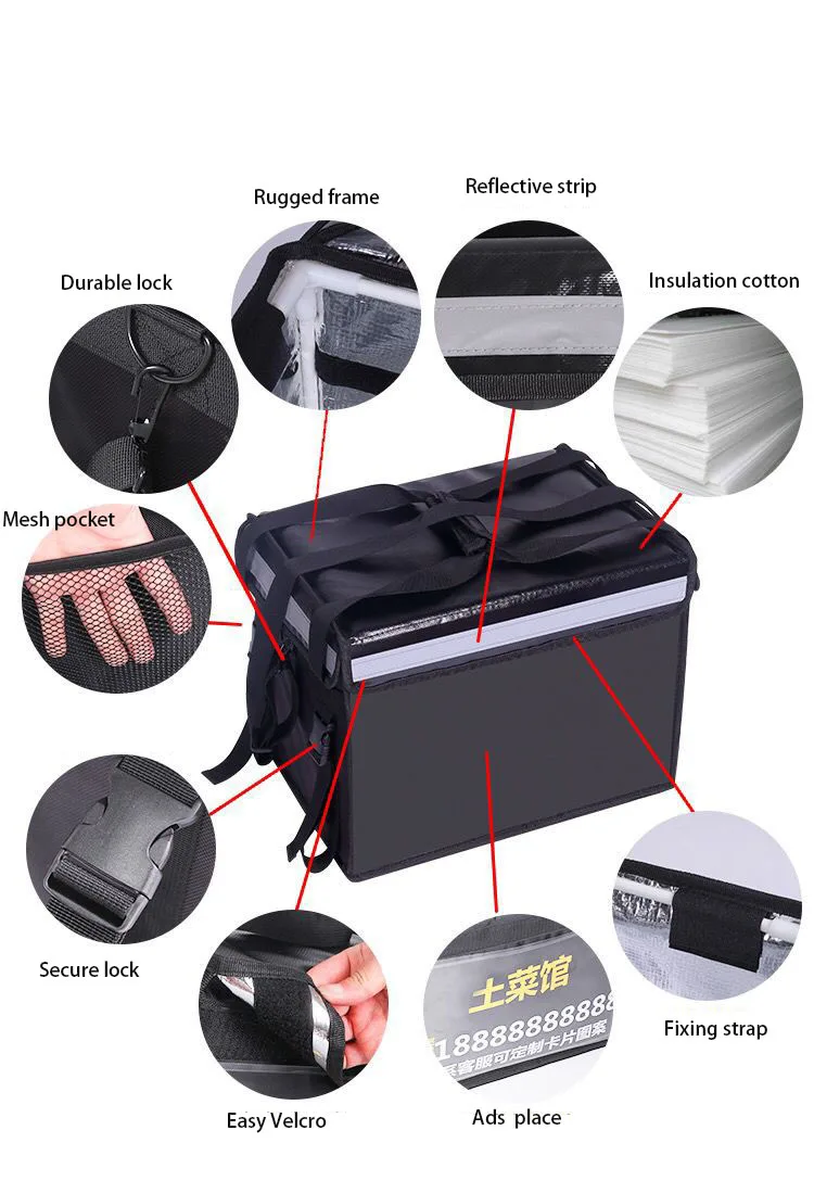 30L Extra Large Cooler Bag Car Ice Pack Insulated Thermal Lunch Pizza Bag Fresh Food delivery Container Refrigerator Bag 3
