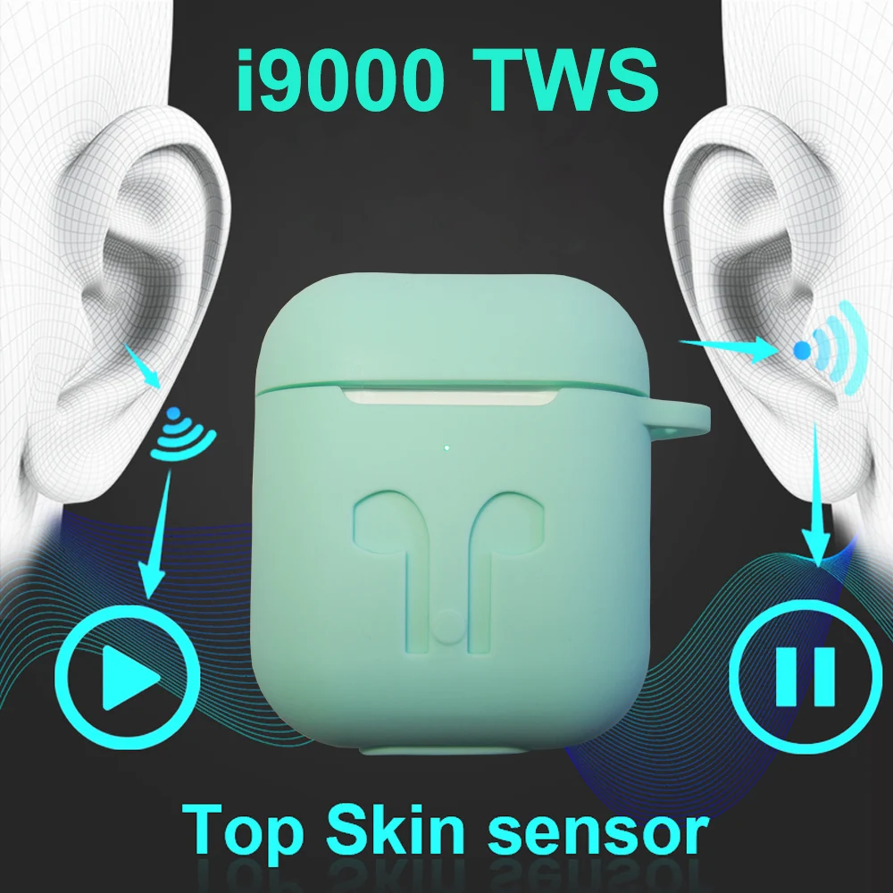 Latest i9000 TWS Smart Sensor Wireless Earphone GPS for IOS Change Bluetooth Name Earbuds Pop up Earphones 10pieces/Lot