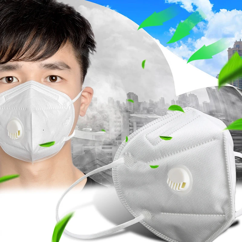

30Pcs KN95 Folding Valved Dust Mask N95 PM2.5 Formaldehyde Bad Smell Bacteria Proof Face Mouth Mask Cap Breathable