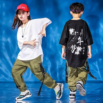 

Loose Jazz Dance Costumes Kids Hiphop Street Dance Rave Outfit Performance Clothing Practice Wear Child Casual Clothes DF1680