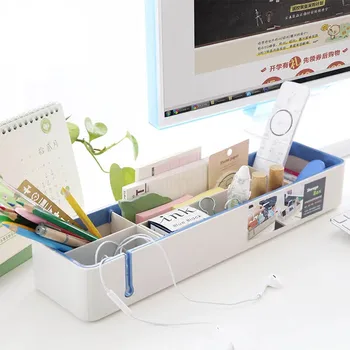 

REMARKABLY Plastic Office Storage Box Management Multifunctional Desktop Organizer with Removable Partitions Large Capacity