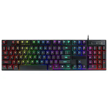 

USB Wired Gaming Keyboard 104 Key Mechanical Feeling Gamer Keyboard for Computer