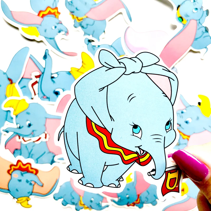 16 шт/лот мультфильм милый аниме слон Дамбо pegatinas наклейки чемодан ноутбук дети подарки Наклейка Стикер